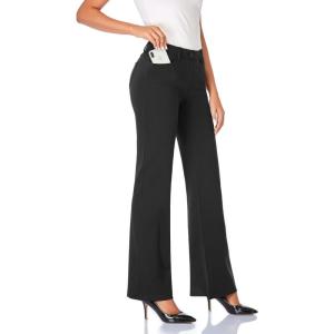 imageTapata Womens 28303234 Stretchy Bootcut Dress Pants with Pockets Tall Petite Regular for Office Work BusinessBlack