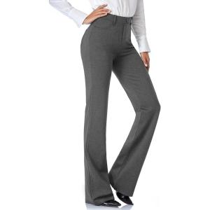 imageTapata Womens 28303234 Stretchy Bootcut Dress Pants with Pockets Tall Petite Regular for Office Work BusinessNew Charcoal