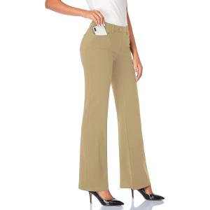 imageTapata Womens 28303234 Stretchy Bootcut Dress Pants with Pockets Tall Petite Regular for Office Work BusinessOatmeal