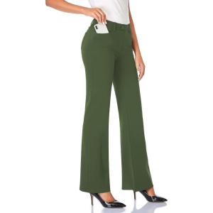 imageTapata Womens 28303234 Stretchy Bootcut Dress Pants with Pockets Tall Petite Regular for Office Work BusinessOlive
