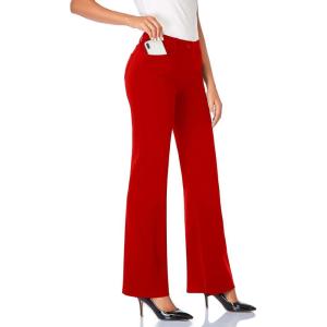 imageTapata Womens 28303234 Stretchy Bootcut Dress Pants with Pockets Tall Petite Regular for Office Work BusinessRed