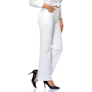 imageTapata Womens 28303234 Stretchy Bootcut Dress Pants with Pockets Tall Petite Regular for Office Work BusinessWhite