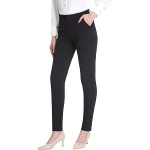 imageTapata Womens Skinny Dress Pants 28quot Work Pants with Pockets Stretch Slack for Business Office CasualCharcoal