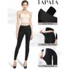 imageTapata Petite Womens 25quot27quot29quot Inseam Faux Leather Leggings High Waisted Pleather Yoga PantsBlack