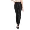 imageTapata Petite Womens 25quot27quot29quot Inseam Faux Leather Leggings High Waisted Pleather Yoga PantsBlack