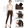 imageTapata Petite Womens 25quot27quot29quot Inseam Faux Leather Leggings High Waisted Pleather Yoga PantsBrown