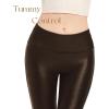 imageTapata Petite Womens 25quot27quot29quot Inseam Faux Leather Leggings High Waisted Pleather Yoga PantsBrown