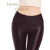 imageTapata Petite Womens 25quot27quot29quot Inseam Faux Leather Leggings High Waisted Pleather Yoga PantsBurgundy