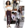 imageTapata Petite Womens 25quot27quot29quot Inseam Faux Leather Leggings High Waisted Pleather Yoga PantsBurgundy