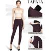 imageTapata Petite Womens 25quot27quot29quot Inseam Faux Leather Leggings High Waisted Pleather Yoga PantsBurgundy