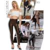 imageTapata Petite Womens 25quot27quot29quot Inseam Faux Leather Leggings High Waisted Pleather Yoga PantsLeopard Print