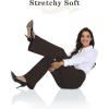 imageTapata Women Dress Pants 28quot30quot32quot34quot High Waist Stretchy Bootcut Pants Tall Petite Regular for Office Business CasualBrown
