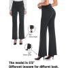 imageTapata Women Dress Pants 28quot30quot32quot34quot High Waist Stretchy Bootcut Pants Tall Petite Regular for Office Business CasualCharcoal