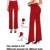 imageTapata Women Dress Pants 28quot30quot32quot34quot High Waist Stretchy Bootcut Pants Tall Petite Regular for Office Business CasualRed