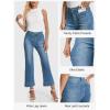 imageTapata Womens 2426 Petite Regular Wide Leg Jeans High Waisted Flare Stretchy Cropped Denim Pants Trendy Baggy PocketsBlue