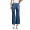 imageTapata Womens 2426 Petite Regular Wide Leg Jeans High Waisted Flare Stretchy Cropped Denim Pants Trendy Baggy PocketsDark Blue