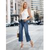 imageTapata Womens 2426 Petite Regular Wide Leg Jeans High Waisted Flare Stretchy Cropped Denim Pants Trendy Baggy PocketsDark Blue