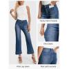 imageTapata Womens 2426 Petite Regular Wide Leg Jeans High Waisted Flare Stretchy Cropped Denim Pants Trendy Baggy PocketsDark Blue