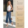 imageTapata Womens 2426 Petite Regular Wide Leg Jeans High Waisted Flare Stretchy Cropped Denim Pants Trendy Baggy PocketsDark Blue
