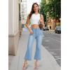imageTapata Womens 2426 Petite Regular Wide Leg Jeans High Waisted Flare Stretchy Cropped Denim Pants Trendy Baggy PocketsLight Blue