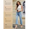 imageTapata Womens 2426 Petite Regular Wide Leg Jeans High Waisted Flare Stretchy Cropped Denim Pants Trendy Baggy PocketsLight Blue