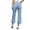 imageTapata Womens 2426 Petite Regular Wide Leg Jeans High Waisted Flare Stretchy Cropped Denim Pants Trendy Baggy PocketsLight Blue