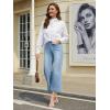 imageTapata Womens 2426 Petite Regular Wide Leg Jeans High Waisted Flare Stretchy Cropped Denim Pants Trendy Baggy PocketsLight Blue
