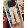 imageTapata Womens 2426 Petite Regular Wide Leg Jeans High Waisted Flare Stretchy Cropped Denim Pants Trendy Baggy PocketsWhite