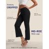 imageTapata Womens 242629 Inseam Cropped Flare Dress Pants Button 4 Pockets Capris Stretchy Work Casual Ankle Pant TrousersBlack