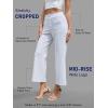 imageTapata Womens 242629 Inseam Cropped Flare Dress Pants Button 4 Pockets Capris Stretchy Work Casual Ankle Pant TrousersWhite
