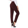 imageTapata Womens 262830 Skinny Dress Pants High Waist Slacks for Office Work Business Casual Tall Petite Stretch Pants06burgundy