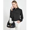 imageTapata Womens Bodysuit Blouse Button Down OnePiece Long Sleeve Solid Office Work Shirt Casual TopsBlack