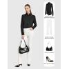 imageTapata Womens Bodysuit Blouse Button Down OnePiece Long Sleeve Solid Office Work Shirt Casual TopsBlack
