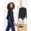 imageTapata Womens Bodysuit Blouse Button Down OnePiece Long Sleeve Solid Office Work Shirt Casual TopsBlack