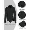 imageTapata Womens Bodysuit Blouse Button Down OnePiece Long Sleeve Solid Office Work Shirt Casual TopsBlack