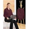 imageTapata Womens Bodysuit Blouse Button Down OnePiece Long Sleeve Solid Office Work Shirt Casual TopsBurgundy