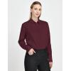 imageTapata Womens Bodysuit Blouse Button Down OnePiece Long Sleeve Solid Office Work Shirt Casual TopsBurgundy