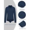 imageTapata Womens Bodysuit Blouse Button Down OnePiece Long Sleeve Solid Office Work Shirt Casual TopsDark Blue