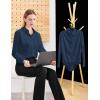 imageTapata Womens Bodysuit Blouse Button Down OnePiece Long Sleeve Solid Office Work Shirt Casual TopsDark Blue