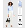 imageTapata Womens Bodysuit Blouse Button Down OnePiece Long Sleeve Solid Office Work Shirt Casual TopsLight Blue