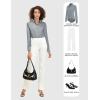 imageTapata Womens Bodysuit Blouse Button Down OnePiece Long Sleeve Solid Office Work Shirt Casual TopsLight Grey