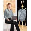 imageTapata Womens Bodysuit Blouse Button Down OnePiece Long Sleeve Solid Office Work Shirt Casual TopsLight Grey