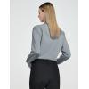 imageTapata Womens Bodysuit Blouse Button Down OnePiece Long Sleeve Solid Office Work Shirt Casual TopsLight Grey