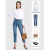 imageTapata Womens Bodysuit Blouse Button Down OnePiece Long Sleeve Solid Office Work Shirt Casual TopsWhite