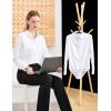 imageTapata Womens Bodysuit Blouse Button Down OnePiece Long Sleeve Solid Office Work Shirt Casual TopsWhite