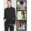 imageTapata Womens Classic ButtonDown Blouse Formal Work Dress Fitted Shirts Collared Long Sleeve Business TopBlack  Classic