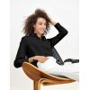 imageTapata Womens Classic ButtonDown Blouse Formal Work Dress Fitted Shirts Collared Long Sleeve Business TopBlack