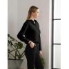imageTapata Womens Classic ButtonDown Blouse Formal Work Dress Fitted Shirts Collared Long Sleeve Business TopBlack