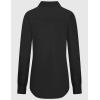 imageTapata Womens Classic ButtonDown Blouse Formal Work Dress Fitted Shirts Collared Long Sleeve Business TopBlack
