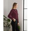 imageTapata Womens Classic ButtonDown Blouse Formal Work Dress Fitted Shirts Collared Long Sleeve Business TopBurgundy